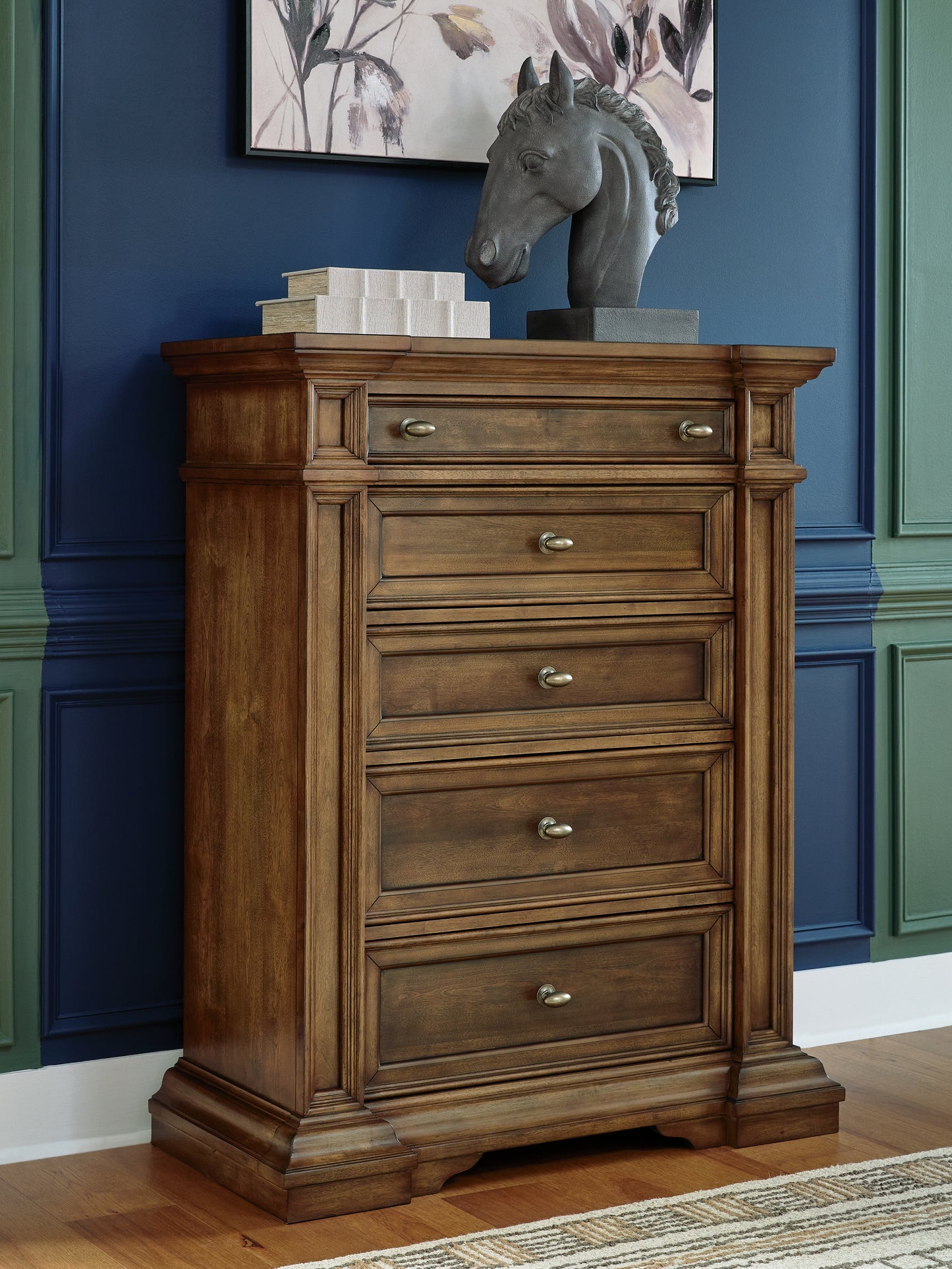 Cape Furniture Outlet - Ashley Furniture - Frantanna Bedroom - Five Drawer Chest / Brown - PCB949-46