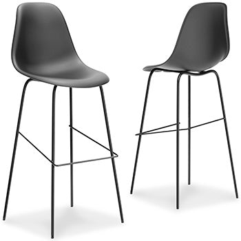Cape Furniture Outlet - Ashley Furniture - Forestead Dining Room - Bar Height Bar Stool (Set of 2) / Black - D130-130X2