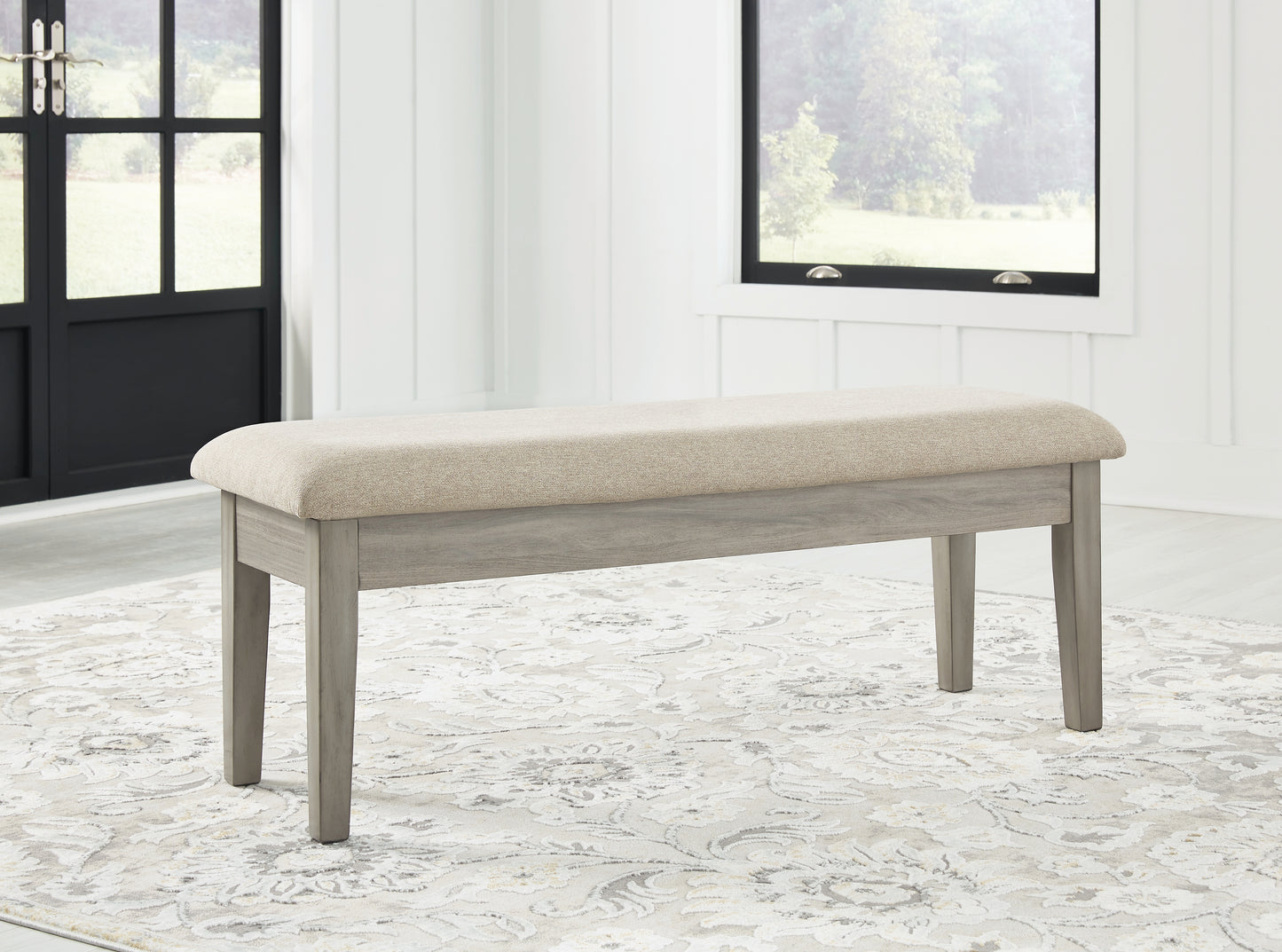 Cape Furniture Outlet - Ashley Furniture - Parellen Dining Room - Upholstered Storage Bench / Beige/Gray - D291-00