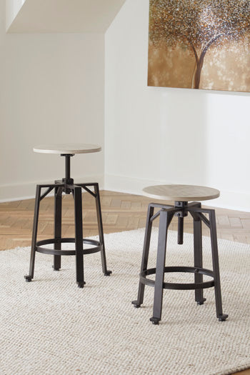 Cape Furniture Outlet - Ashley Furniture - Karisslyn Dining Room - Counter Height Stool (Set of 2) / Whitewash/Black - D336-024X2