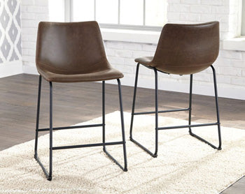 Cape Furniture Outlet - Ashley Furniture - Centiar Dining Room - Counter Height Bar Stool (Set of 2) / Brown - D372-124X2
