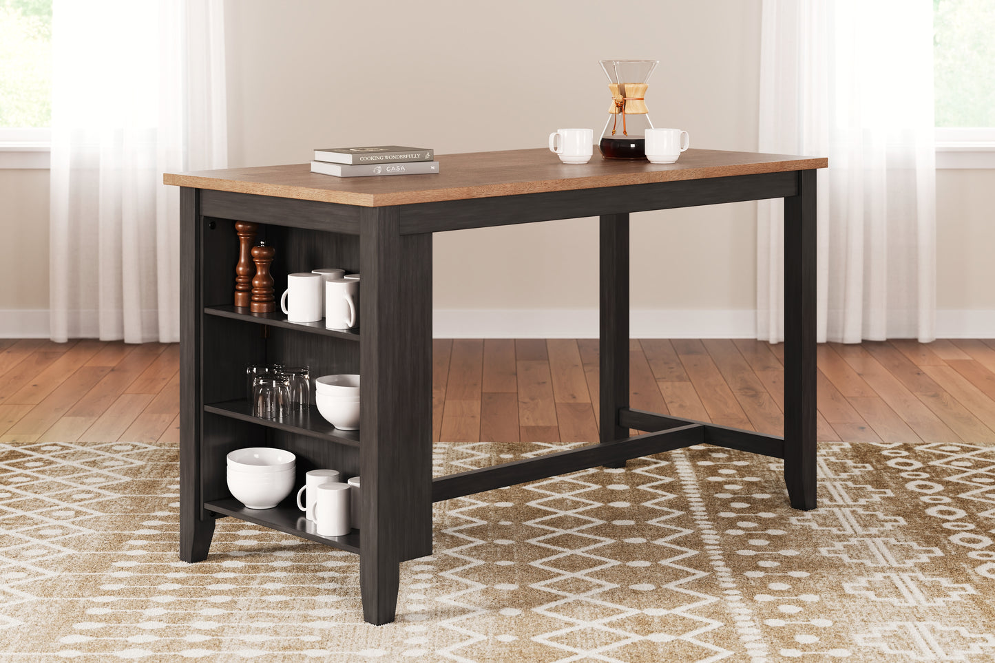 Cape Furniture Outlet - Ashley Furniture - Gesthaven Dining Room - RECT Dining Room Counter Table / Natural/Brown - D396-13