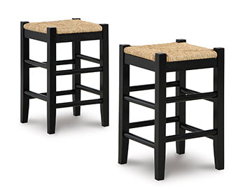 Cape Furniture Outlet - Ashley Furniture - Mirimyn Dining Room - Bar Height Bar Stool (Set of 2) / Black - D508-130X2