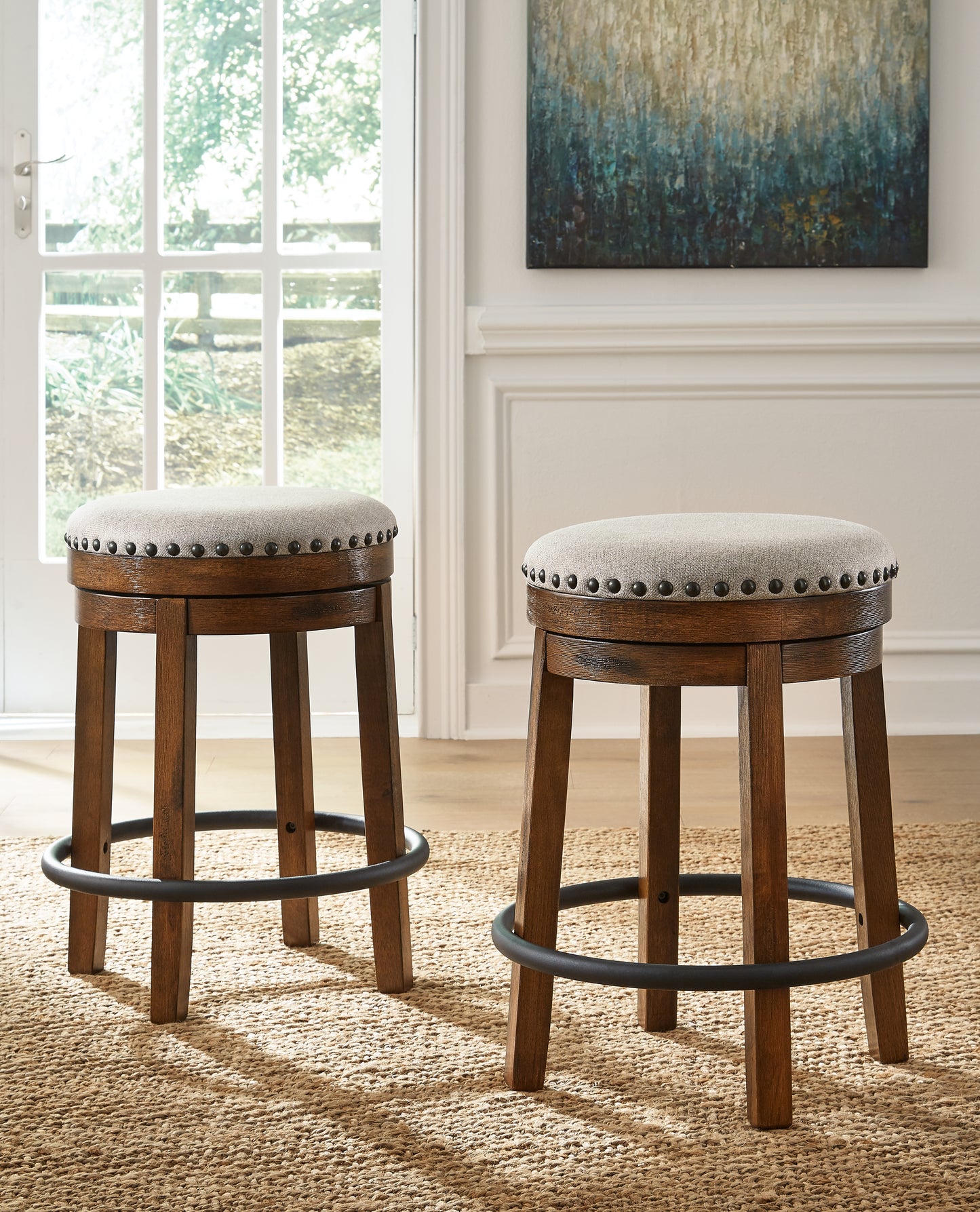 Cape Furniture Outlet - Ashley Furniture - Valebeck Dining Room - UPH Swivel Stool (1/CN) / Brown/Black - D546-124