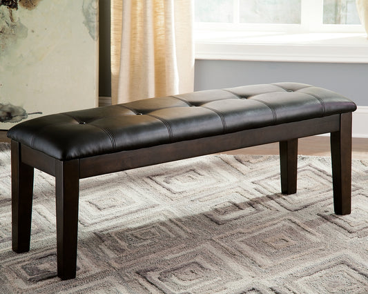 Cape Furniture Outlet - Ashley Furniture - Haddigan Dining Bench - Large UPH Dining Room Bench / Dark Brown / 50"W x 16"D x 19"H - D596-00