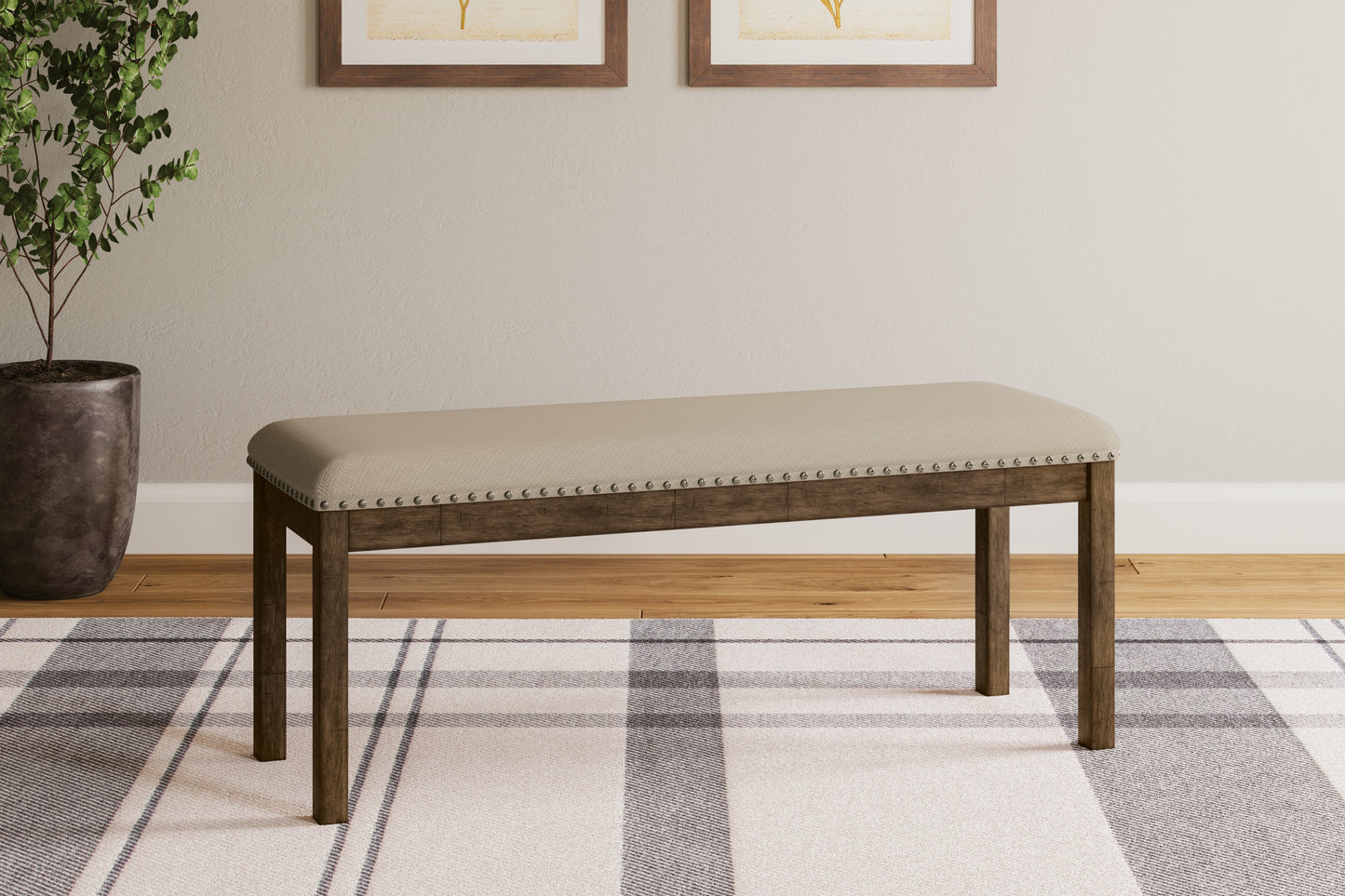 Cape Furniture Outlet - Ashley Furniture - Moriville Dining Room - Upholstered Bench / Beige / 48"W x 17"D x 20"H - D631-00