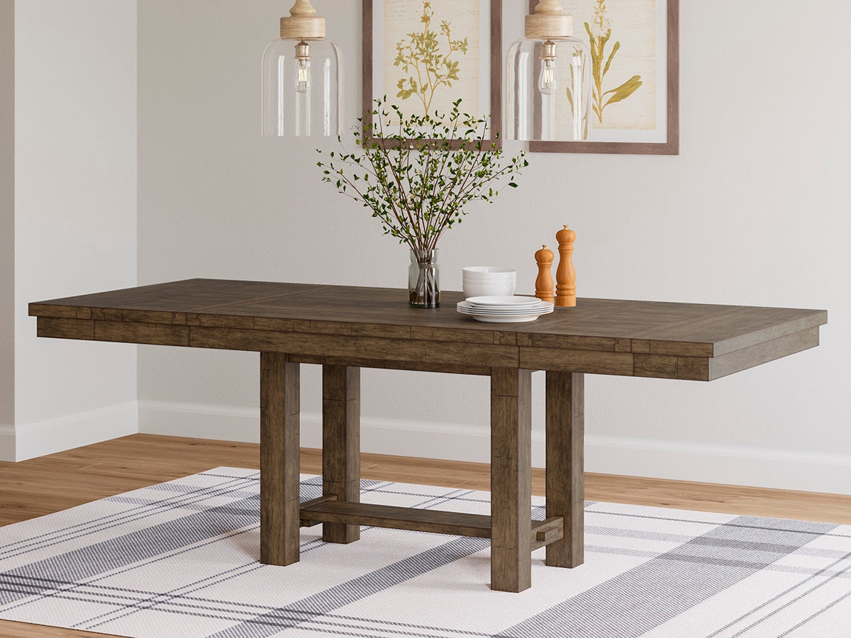 Cape Furniture Outlet - Ashley Furniture - Moriville Dining Room - RECT Dining Room EXT Table / Grayish Brown / 36"W x 86"D x 30"H - D631-45