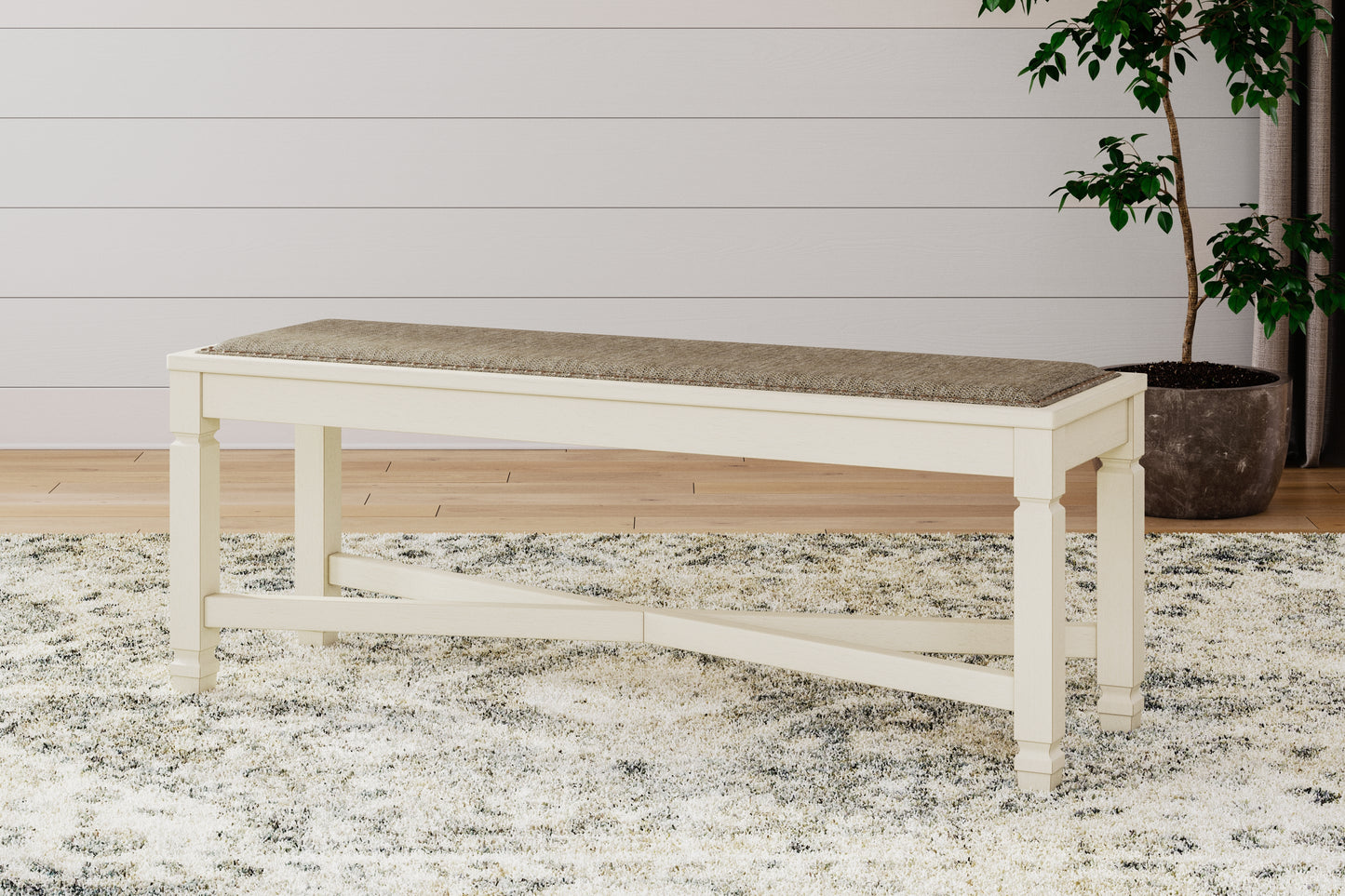 Cape Furniture Outlet - Ashley Furniture - Bolanburg Dining Bench - Large UPH Dining Room Bench / Two-tone / 50"W x 15"D x 20"H - D647-00
