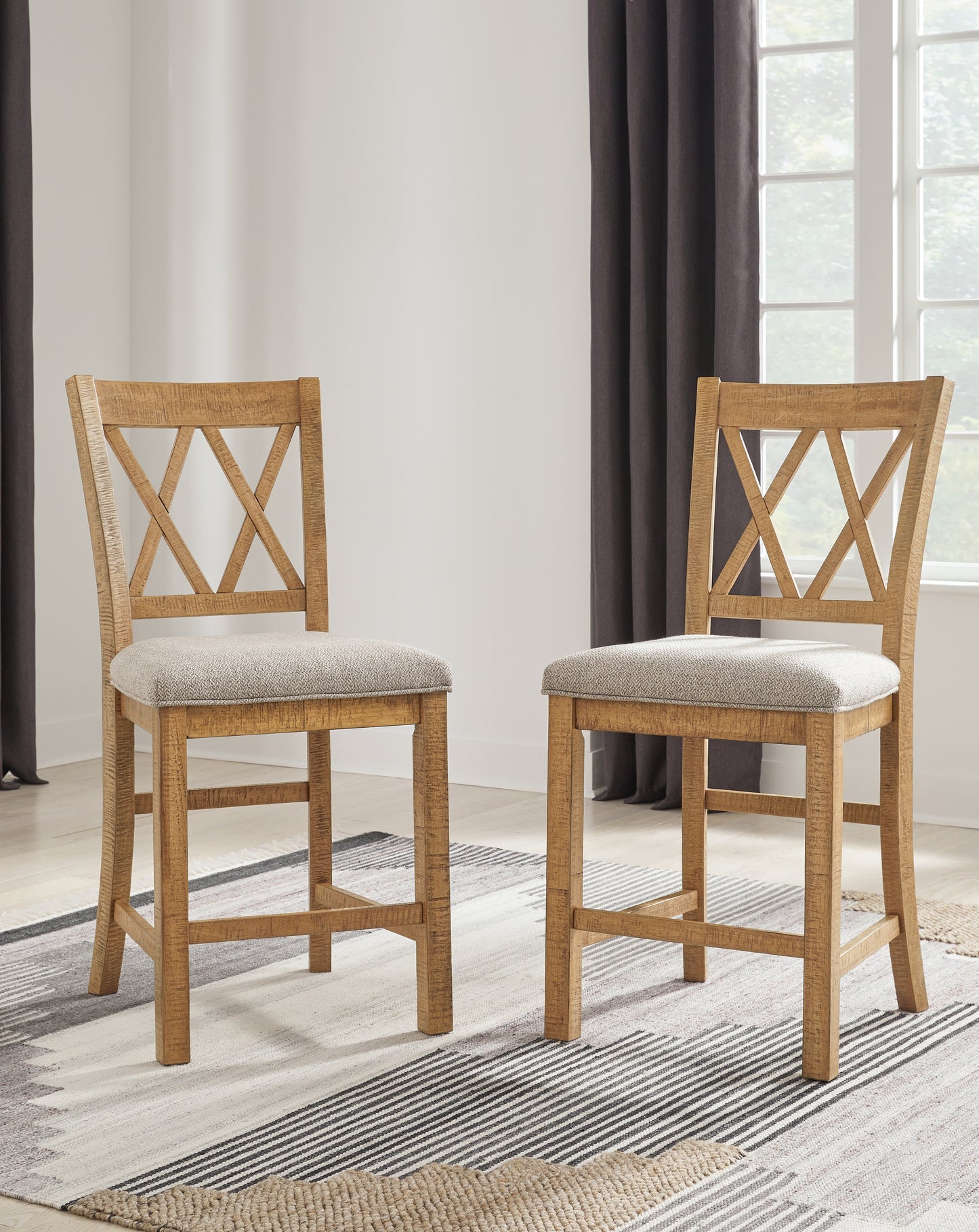 Cape Furniture Outlet - Ashley Furniture - Havonplane Dining Room - Barstool (Set of 2) / Brown - D773-124X2