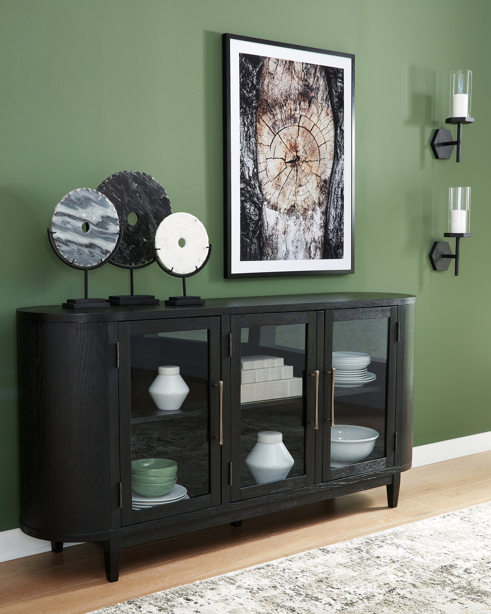 Cape Furniture Outlet - Ashley Furniture - Rowanbeck Dining Room - Dining Room Server / Black - D821-60