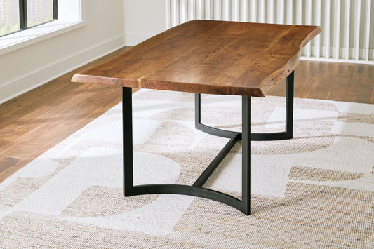 Cape Furniture Outlet - Ashley Furniture - Fortmaine Dining Room - Rectangular Dining Room Table / Brown/Black - D872-25