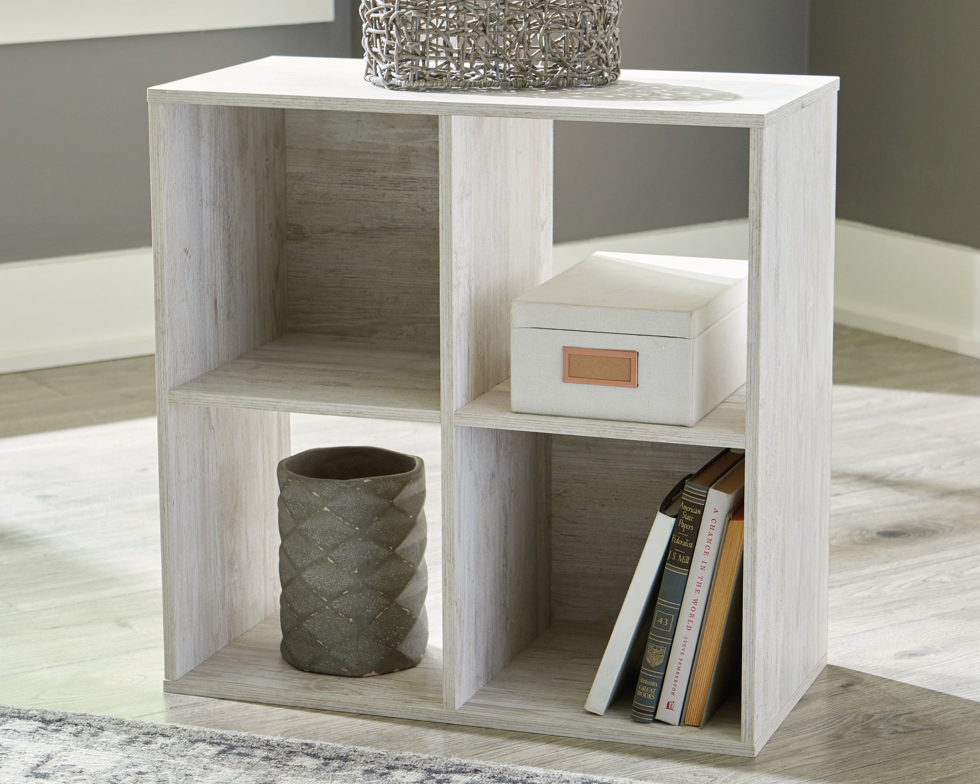 Cape Furniture Outlet - Ashley Furniture - Paxberry Four Cube Organizer - Four Cube Organizer / Whitewash - EA1811-2X2