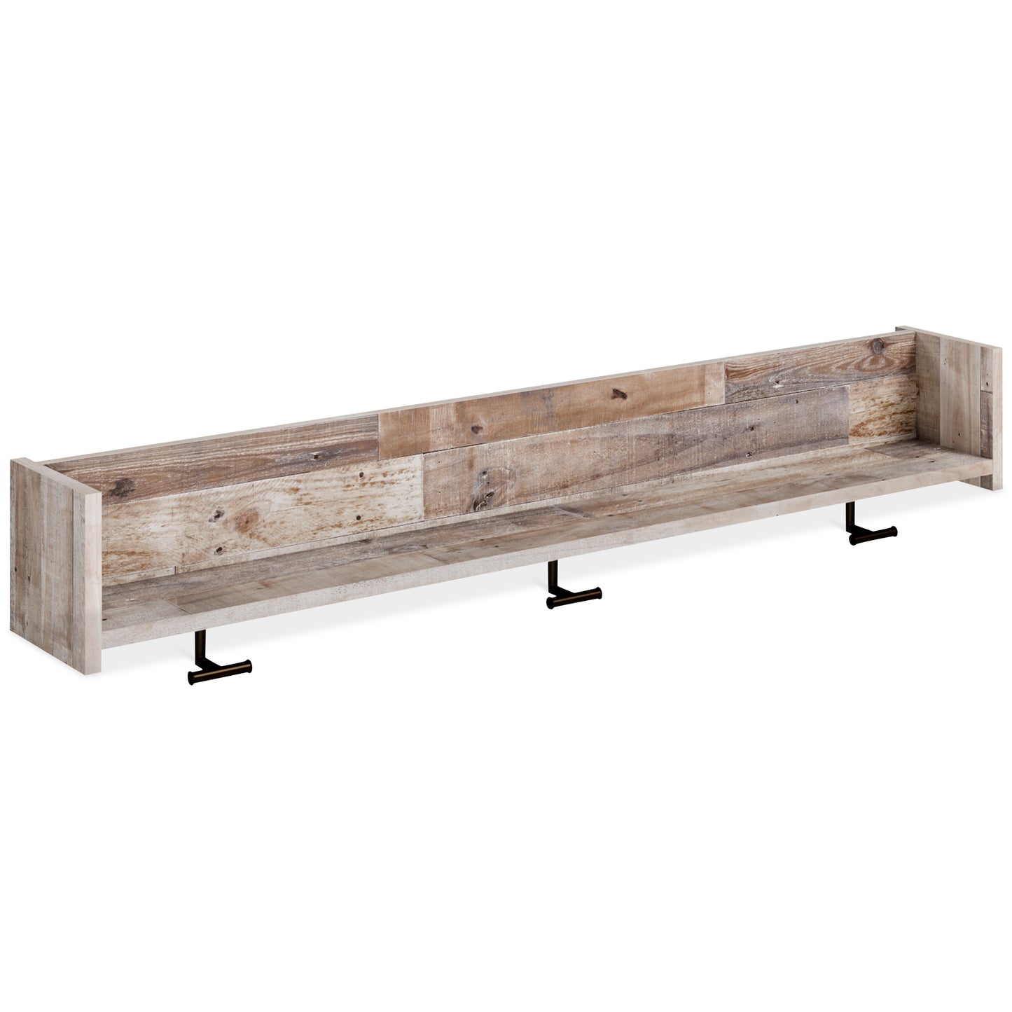 Cape Furniture Outlet - Ashley Furniture - Neilsville Wall Decor - Wall Mounted Coat Rack w/Shelf / Multi Gray - EA2120-151