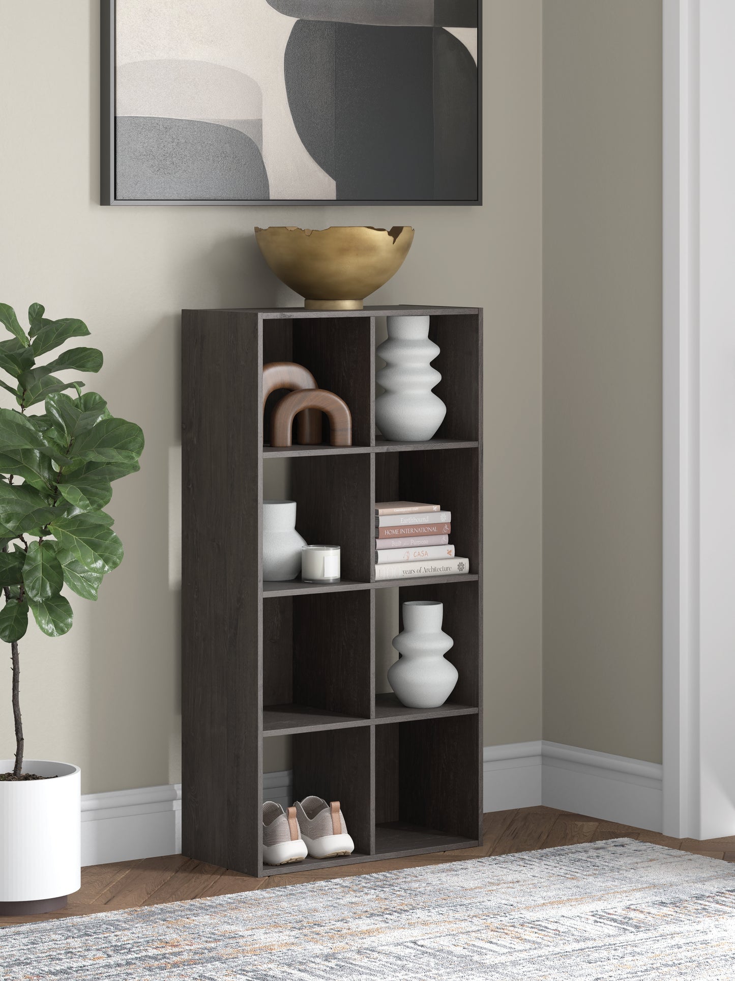 Cape Furniture Outlet - Ashley Furniture - Piperton Eight Cube Organizer - Eight Cube Organizer / Charcoal - EA5514-4X2