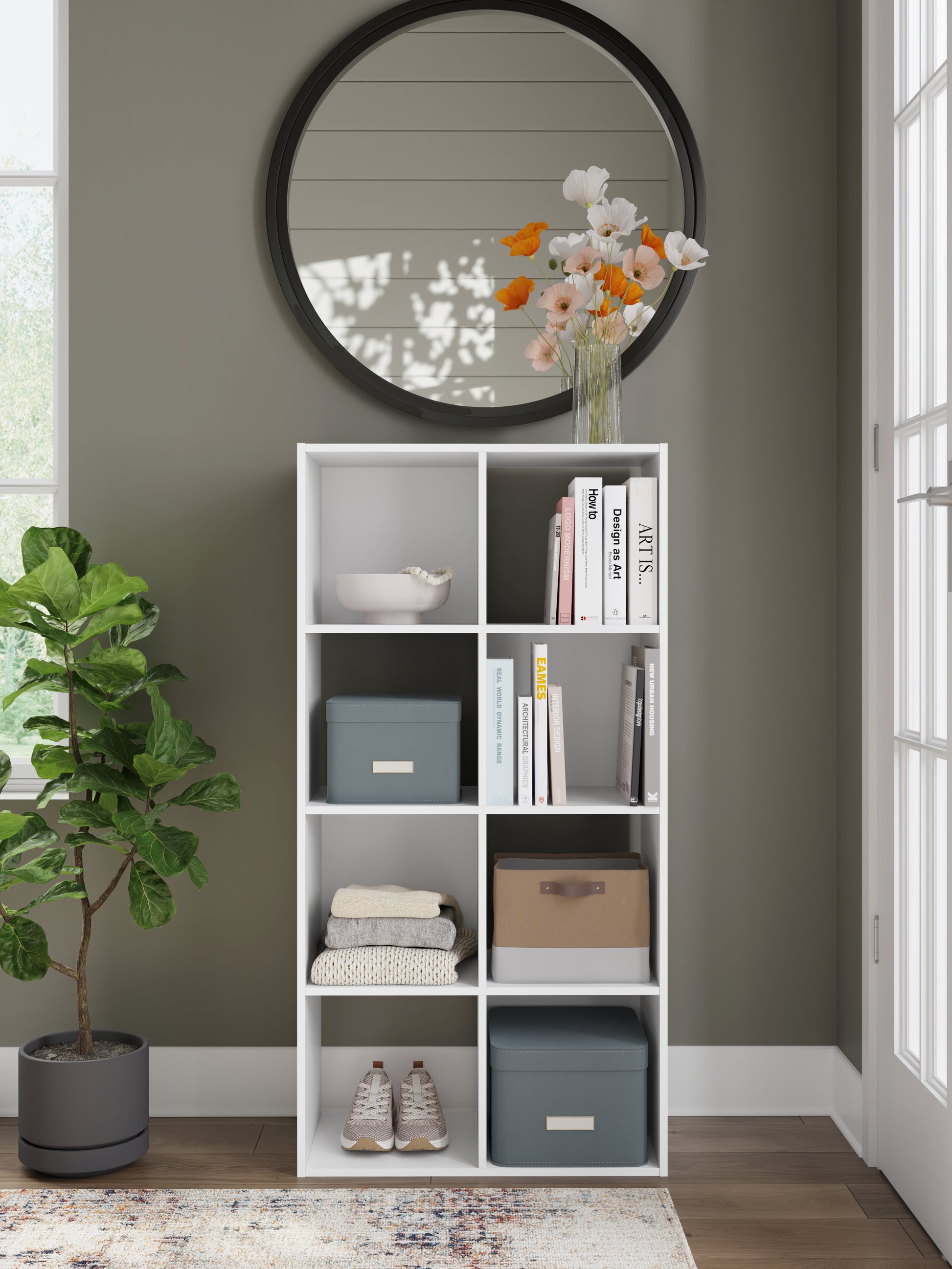 Cape Furniture Outlet - Ashley Furniture - Onita Eight Cube Organizer - Eight Cube Organizer / White - EA9630-4X2