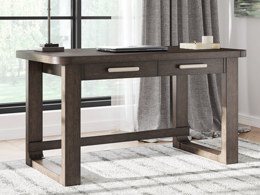 Cape Furniture Outlet - Ashley Furniture - Breckington Office Desk - Home Office Desk / Dark Brown - H556-44
