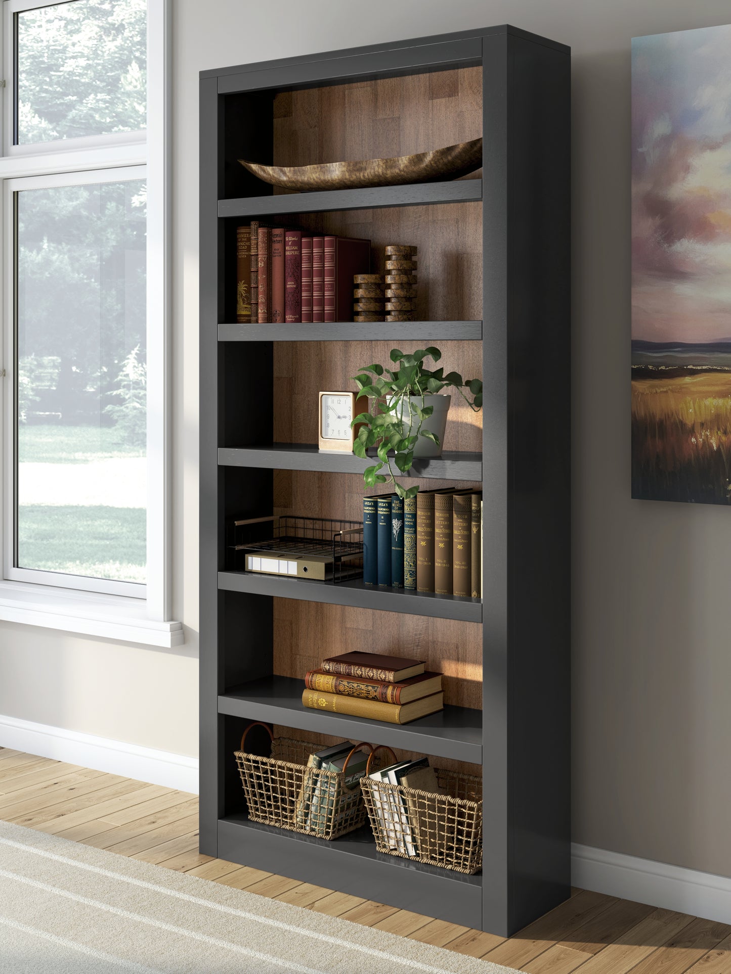 Cape Furniture Outlet - Ashley Furniture - Wildenauer Bookcase - Bookcase / Brown/Black - H664-70