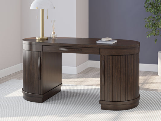 Cape Furniture Outlet - Ashley Furniture - Korestone Office Desk - Home Office Desk / Warm Brown - H687-27