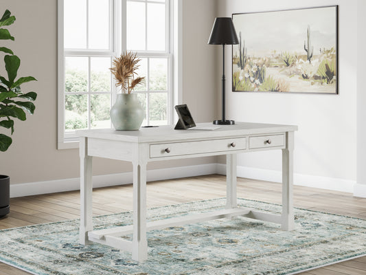 Cape Furniture Outlet - Ashley Furniture - Robbinsdale Office Desk - L-Shaped Home Office Desk / Antique White - H742H1
