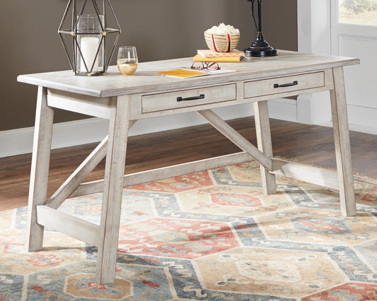 Cape Furniture Outlet - Ashley Furniture - Carynhurst Office Desk - Home Office Large Leg Desk / Whitewash - H755-44