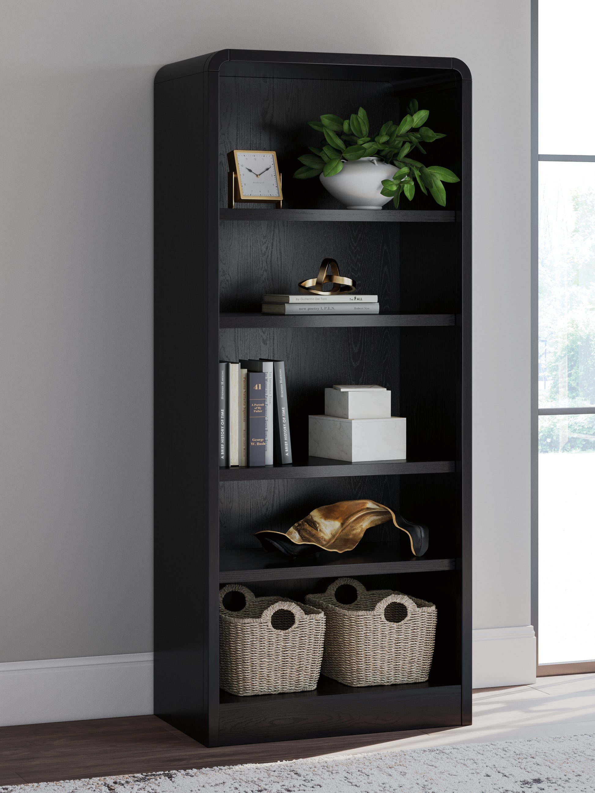 Cape Furniture Outlet - Ashley Furniture - Rowanbeck Bookcase - Large Bookcase / Black - H821-17
