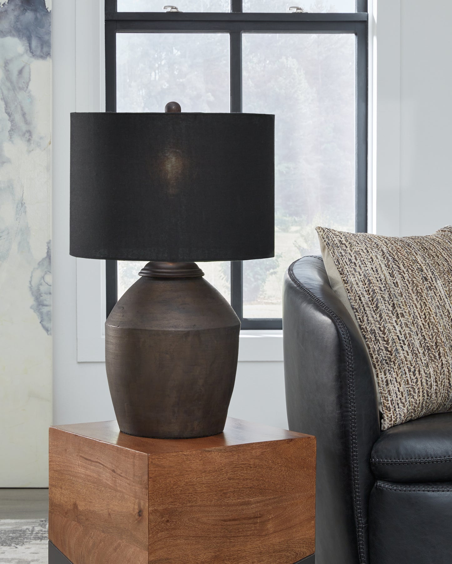 Cape Furniture Outlet - Ashley Furniture - Naareman Lighting - 2-Piece Lamp Set / Metallic Black - L100804X2