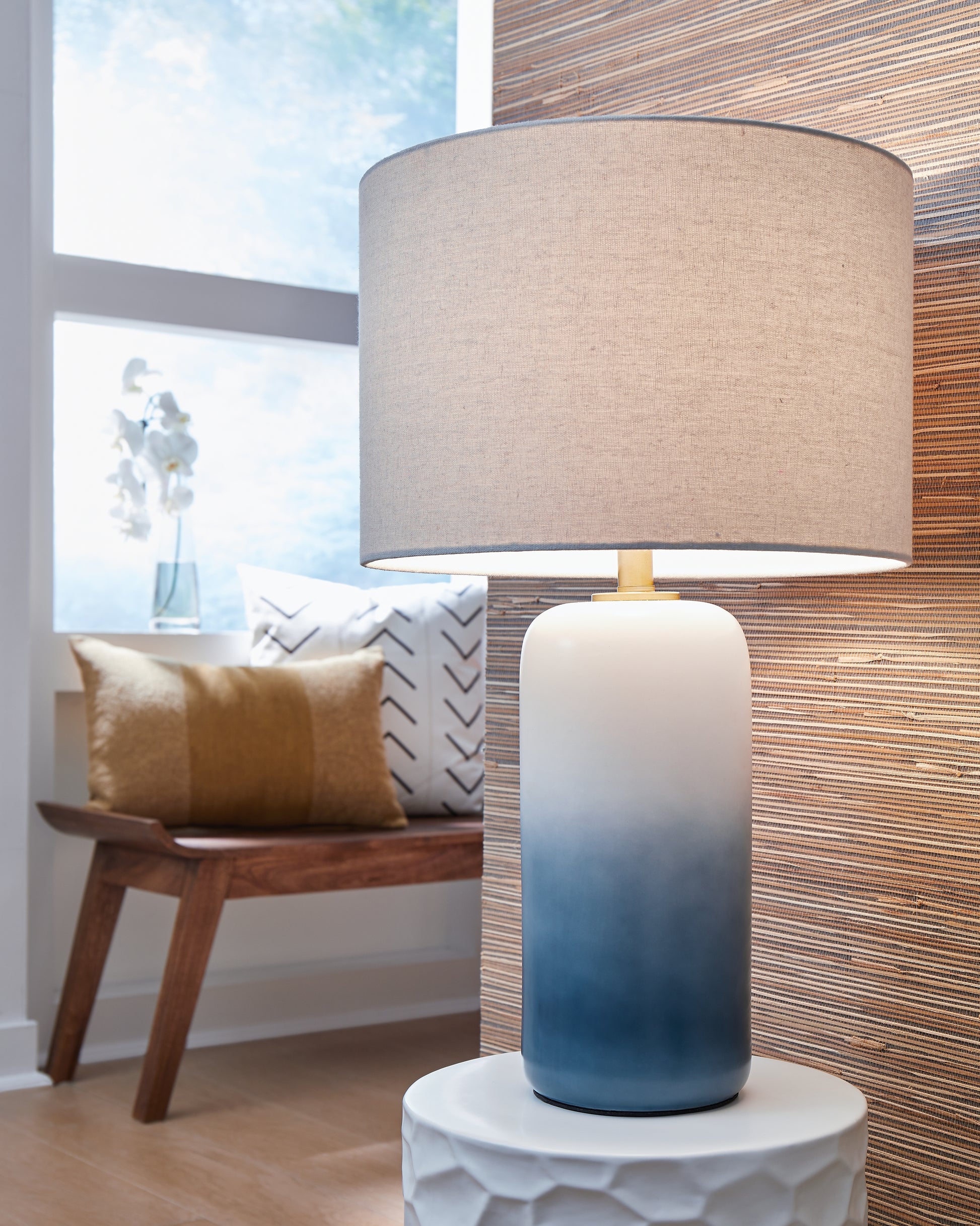Cape Furniture Outlet - Ashley Furniture - Lemrich Lighting - Table Lamp (Set of 2) / White/Teal - L123874X2