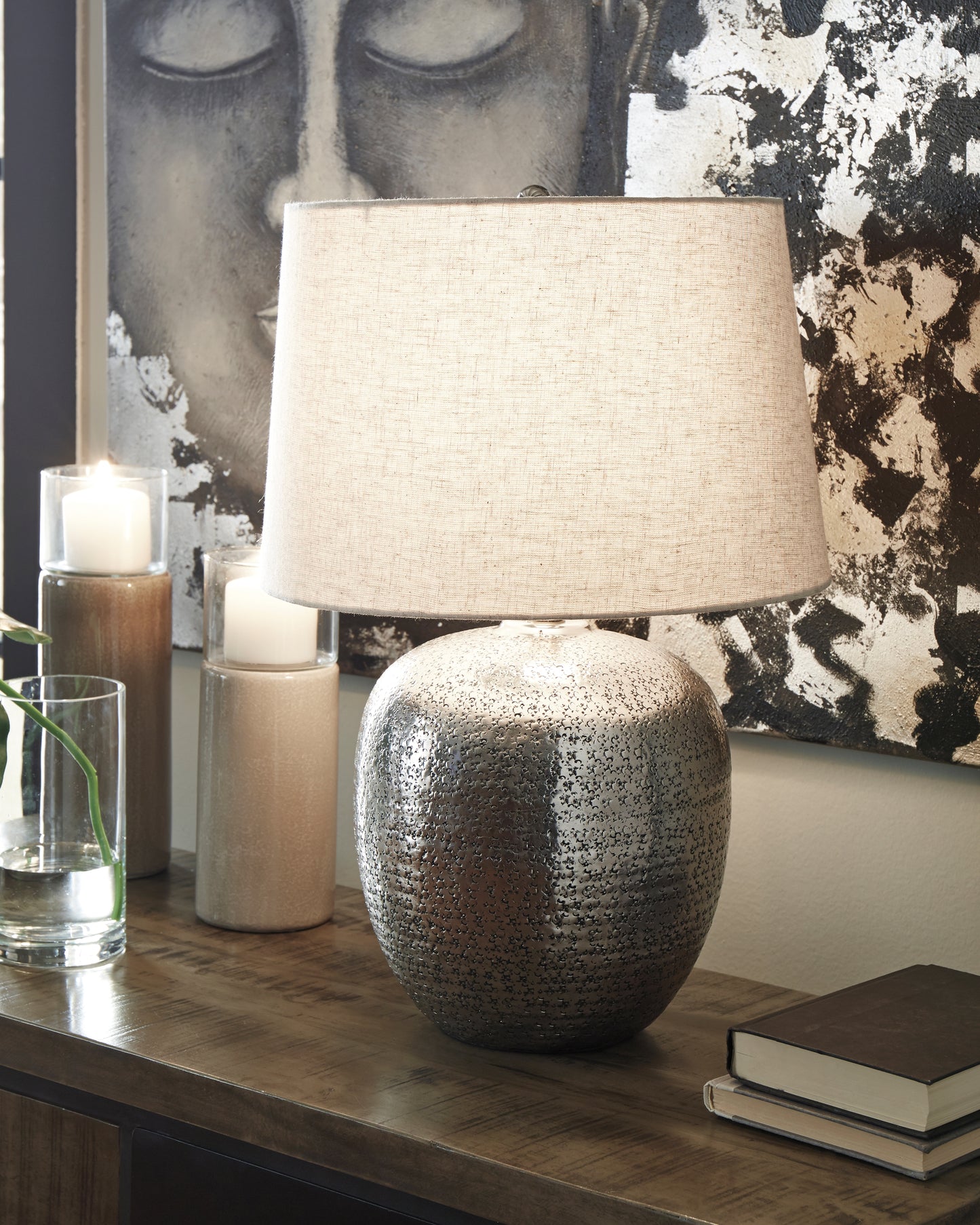 Cape Furniture Outlet - Ashley Furniture - Magalie Lighting - Table Lamp (Set of 2) / Antique Silver Finish - L207314X2