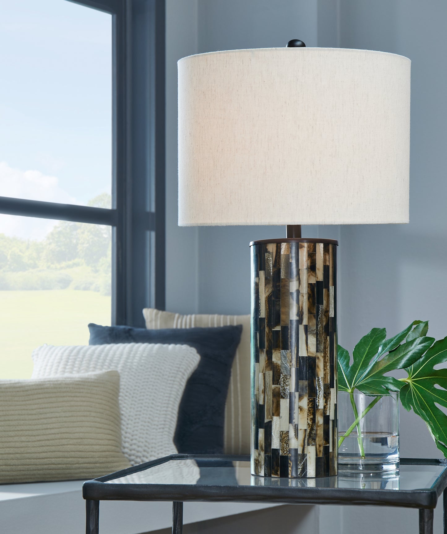 Cape Furniture Outlet - Ashley Furniture - Ellford Lighting - Poly Table Lamp (1/CN) / Black/Brown/Cream - L235684