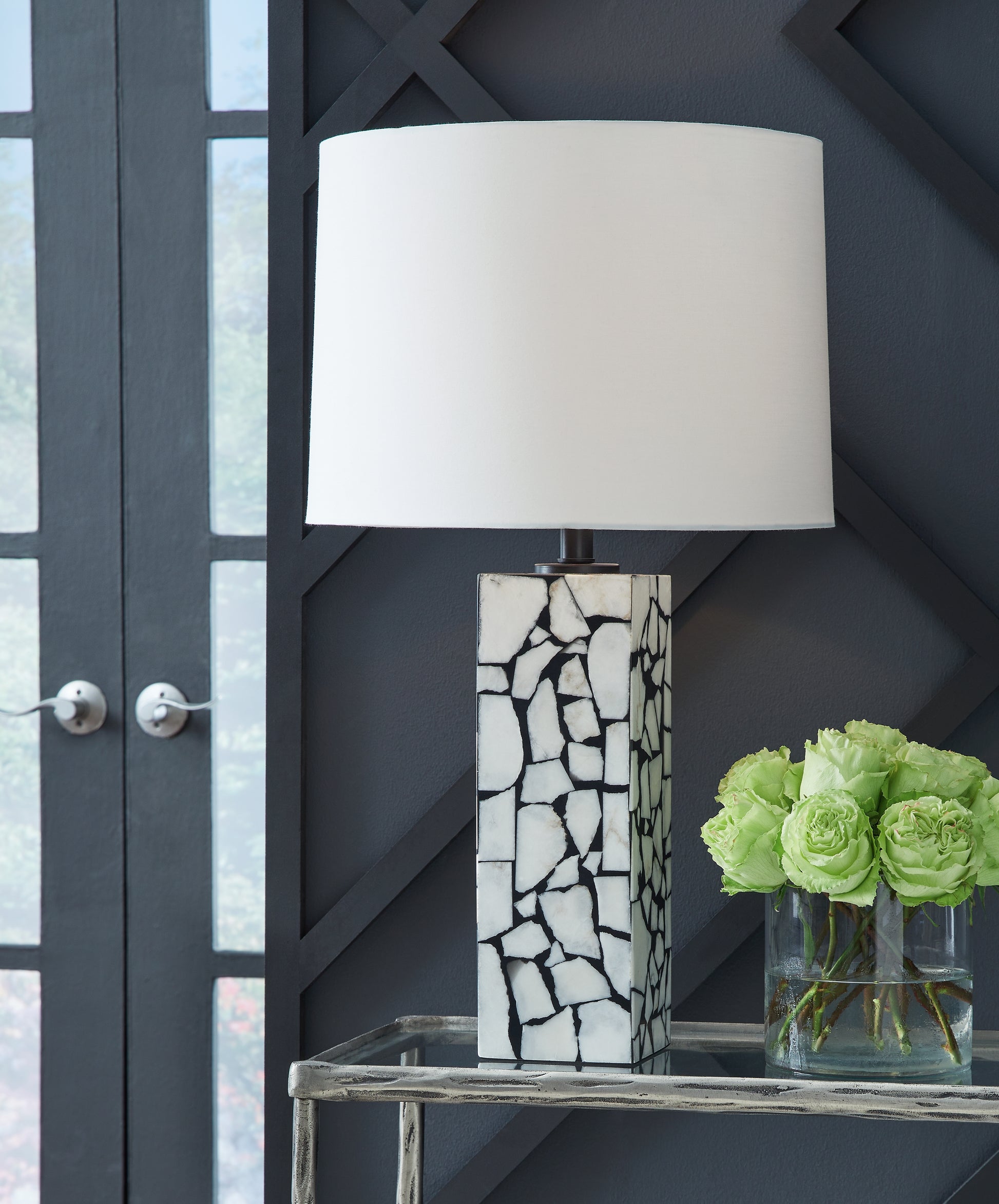 Cape Furniture Outlet - Ashley Furniture - Macaria Lighting - Table Lamp (Set of 2) / White/Black - L429044X2