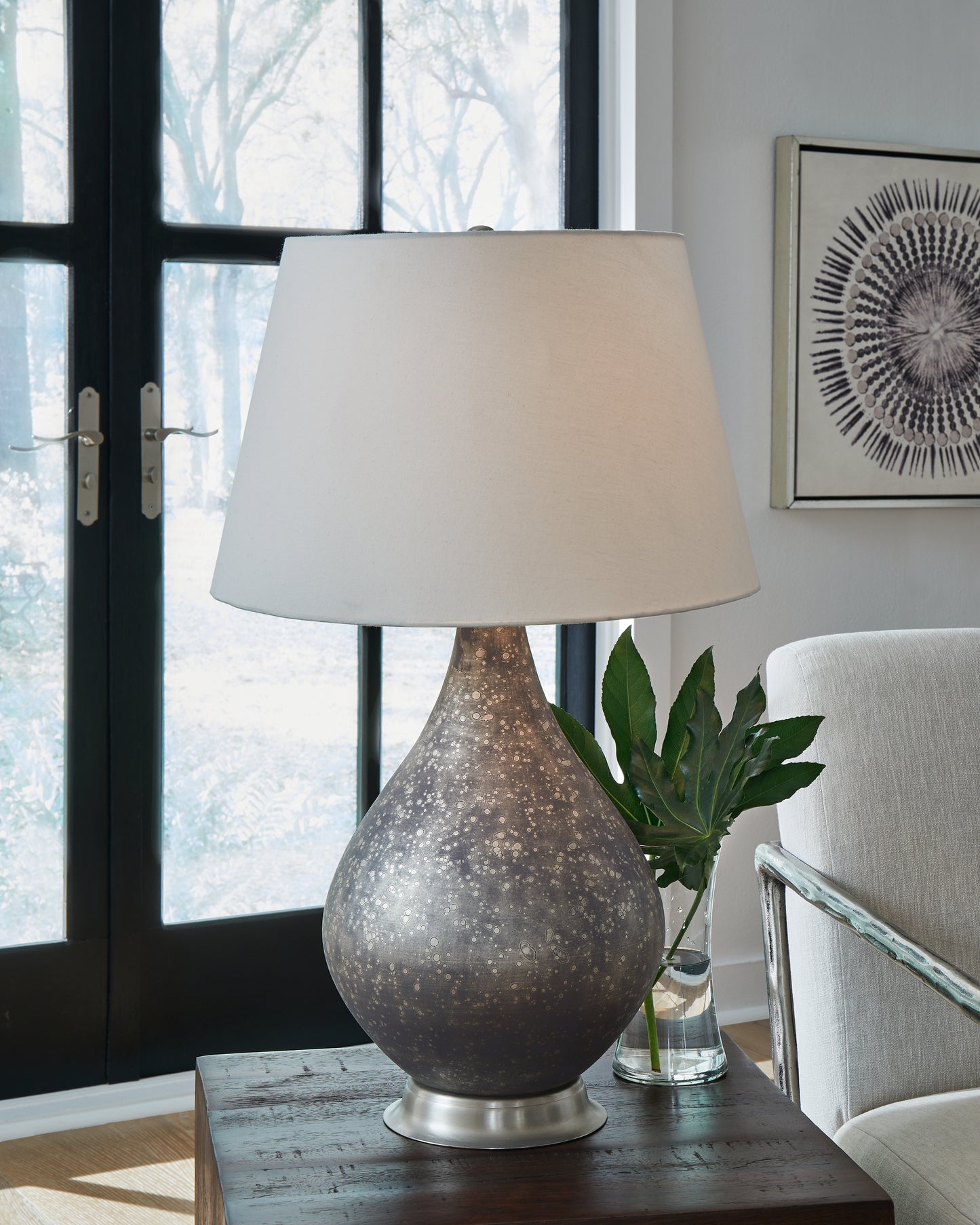 Cape Furniture Outlet - Ashley Furniture - Bluacy Lighting - Glass Table Lamp (1/CN) / Antique Gray - L430834