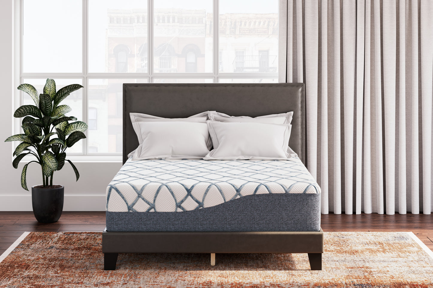 Cape Furniture Outlet - Ashley Furniture - 14 Inch Chime Elite 2.0 Mattresses - California King / White/Blue - M42751
