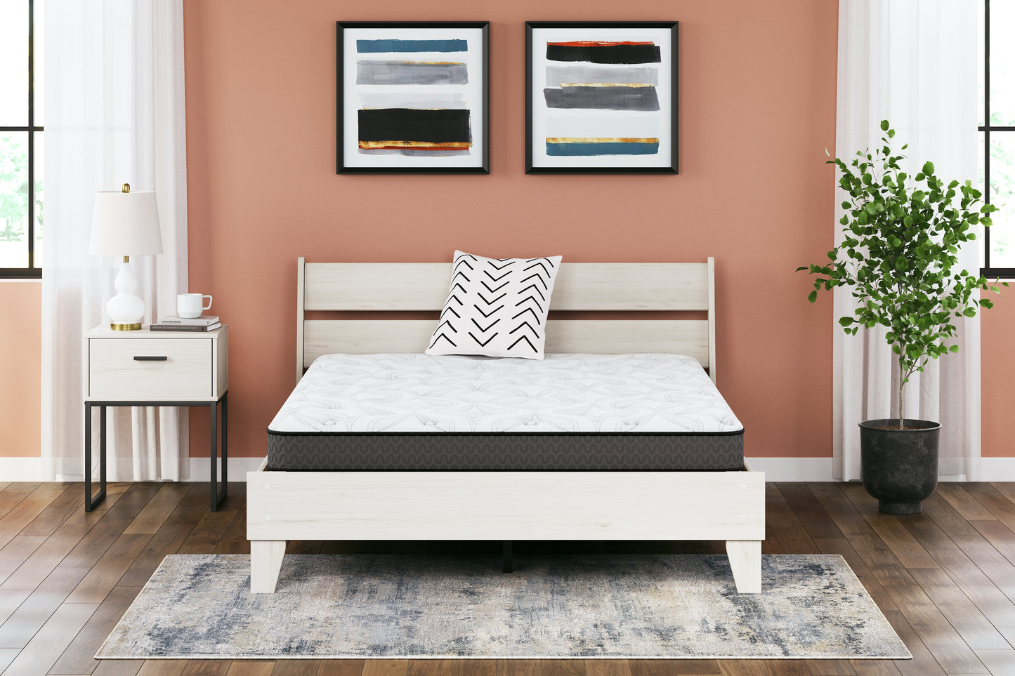 Cape Furniture Outlet - Ashley Furniture - 8 Inch Bonnell Hybrid Mattresses - King / White - M58741