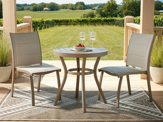 Cape Furniture Outlet - Ashley Furniture - Mission Beach Outdoor - Chairs w/Table Set (3/CN) / Beige - PCP200-050