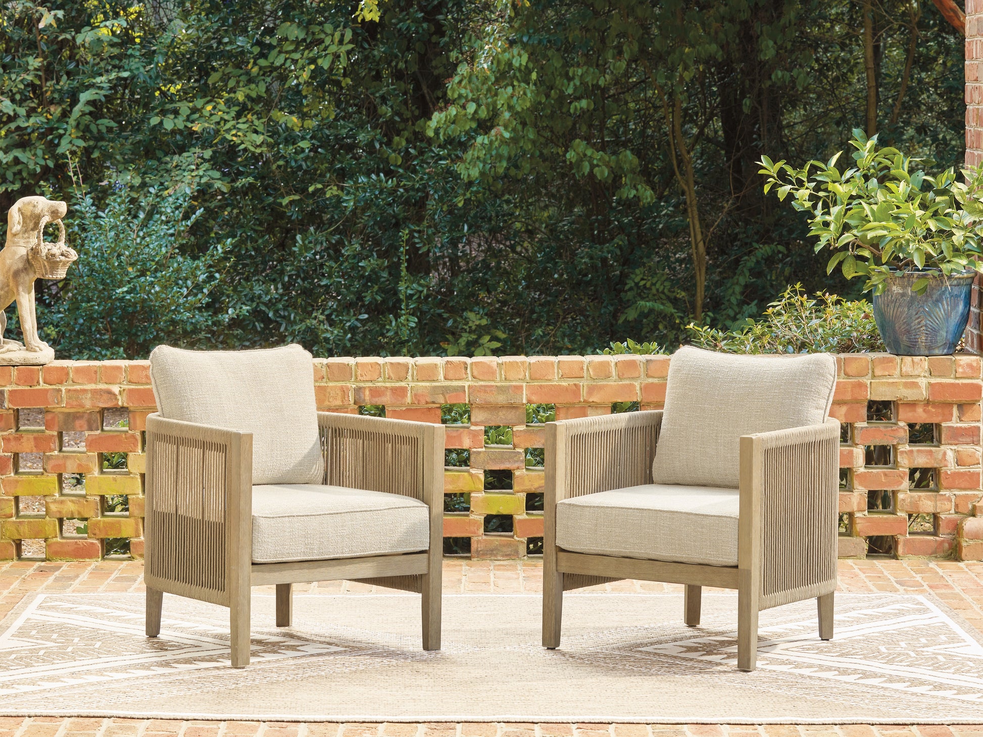 Cape Furniture Outlet - Ashley Furniture - Spooners Cove Outdoor - Lounge Chair w/Cushion (Set of 2) - PCP469-820
