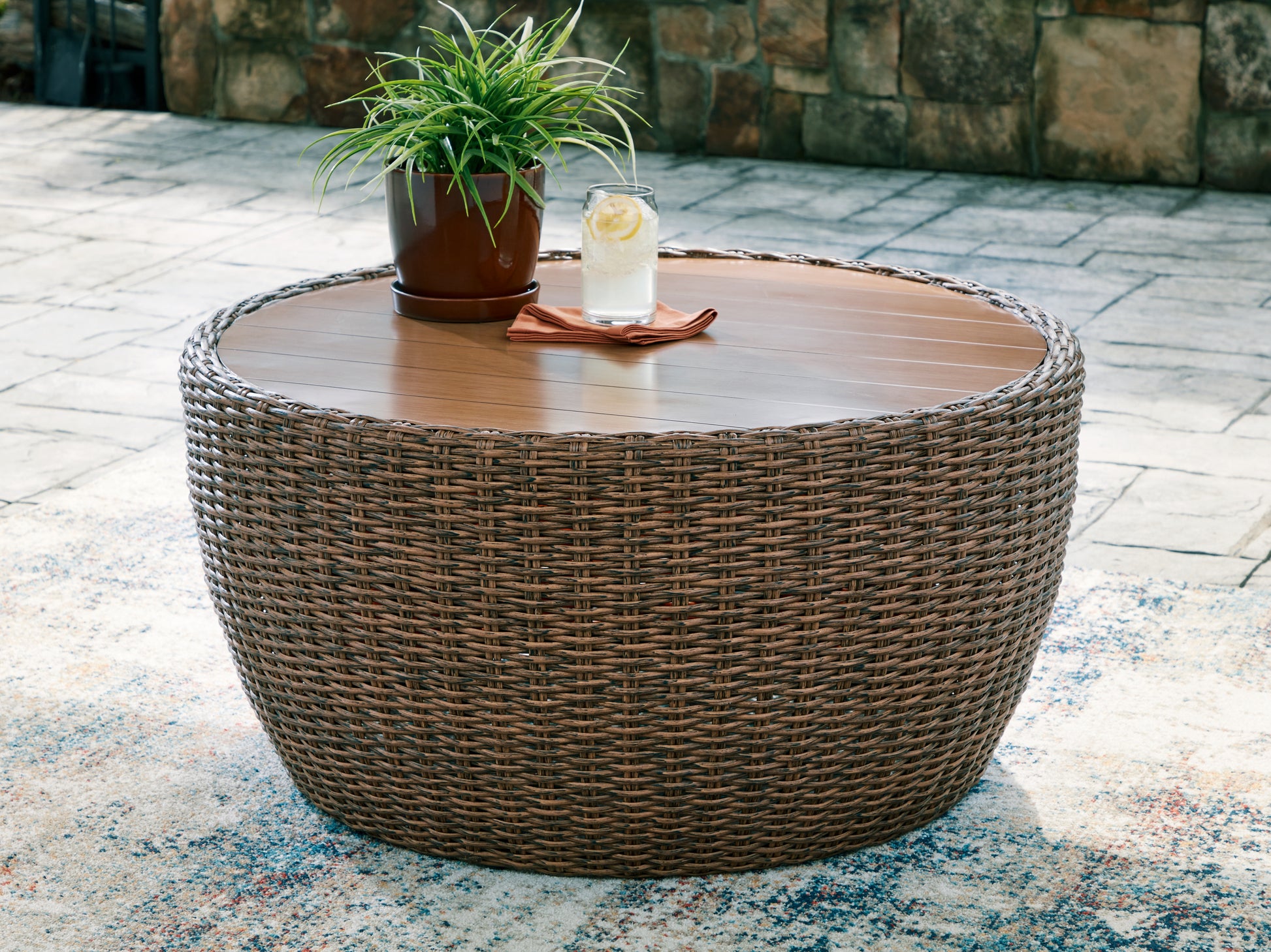 Cape Furniture Outlet - Ashley Furniture - Double Point Outdoor - Round Cocktail Table - PCP503-708