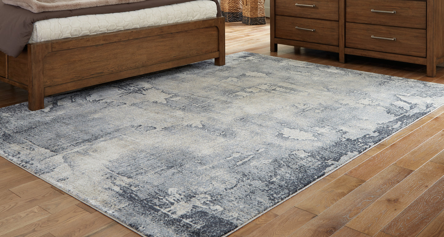 Cape Furniture Outlet - Ashley Furniture - Langrich Rug - 7'10" x 10'6" Rug / Blue/Gray/Cream - R406131