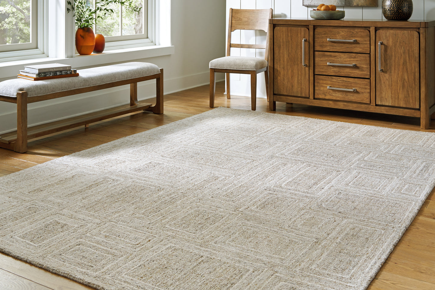 Cape Furniture Outlet - Ashley Furniture - Brickburgh Rug - 8' x 10' Rug / Gray/Ivory/Honey - R406901