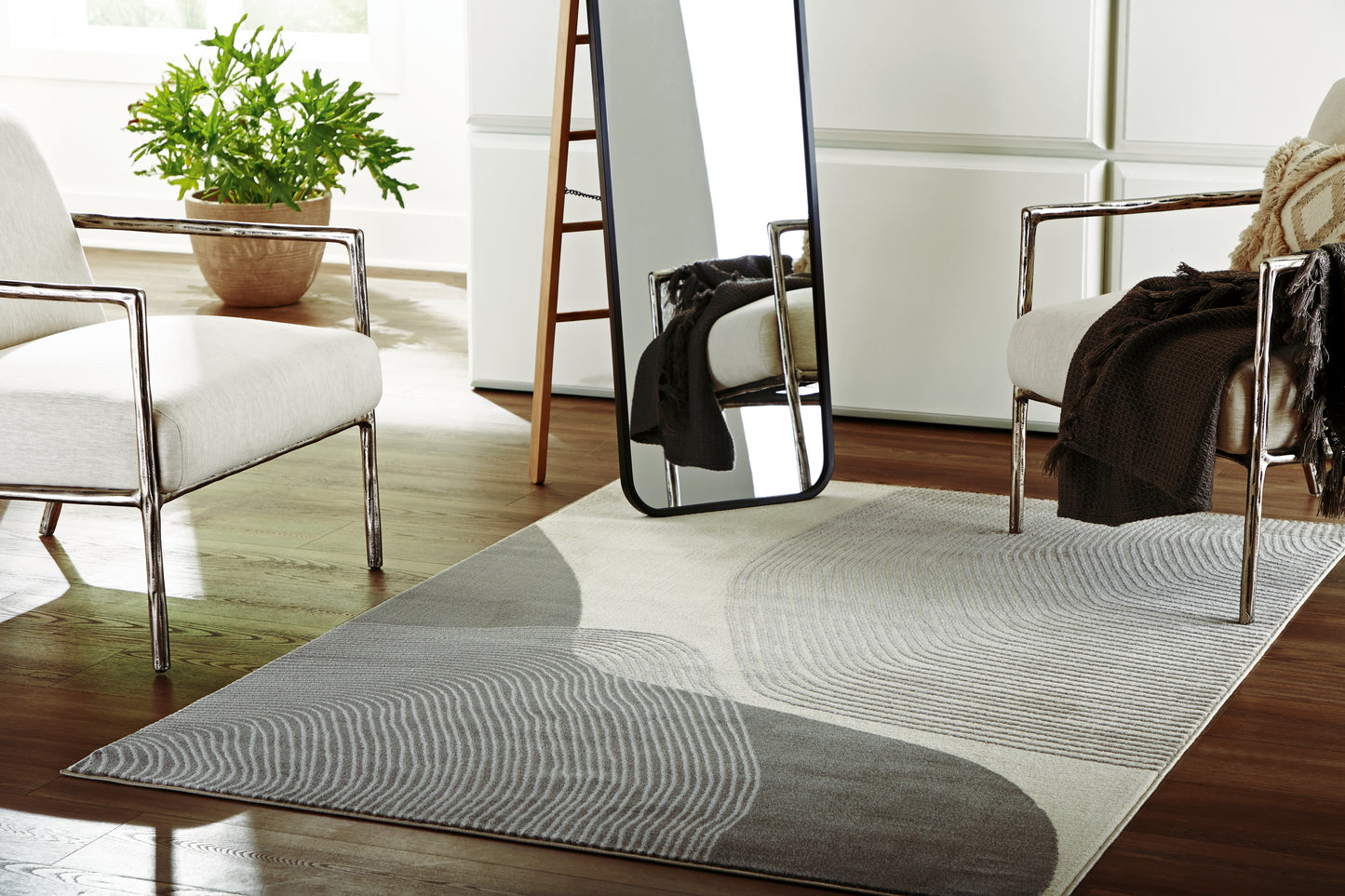 Cape Furniture Outlet - Ashley Furniture - Winderburg Rug - 8' x 10' Rug / Gray/Ivory - R406951