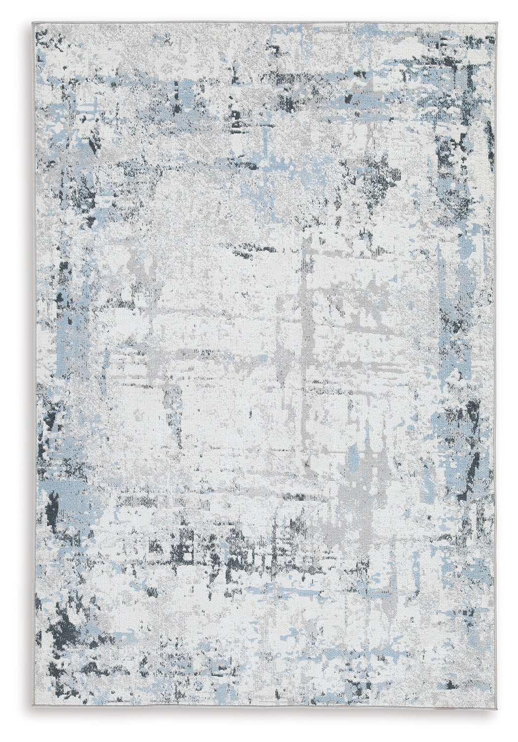 Cape Furniture Outlet - Ashley Furniture - Emertonly Rug - 5' x 7' Washable Rug / Blue/White/Gray - R406982