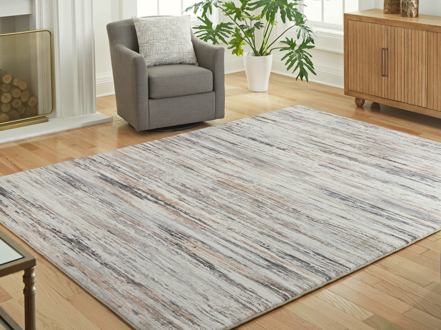 Cape Furniture Outlet - Ashley Furniture - Nace Rug - 7'6" x 9'6" Area Rug / Gray/Brown/White - R407471