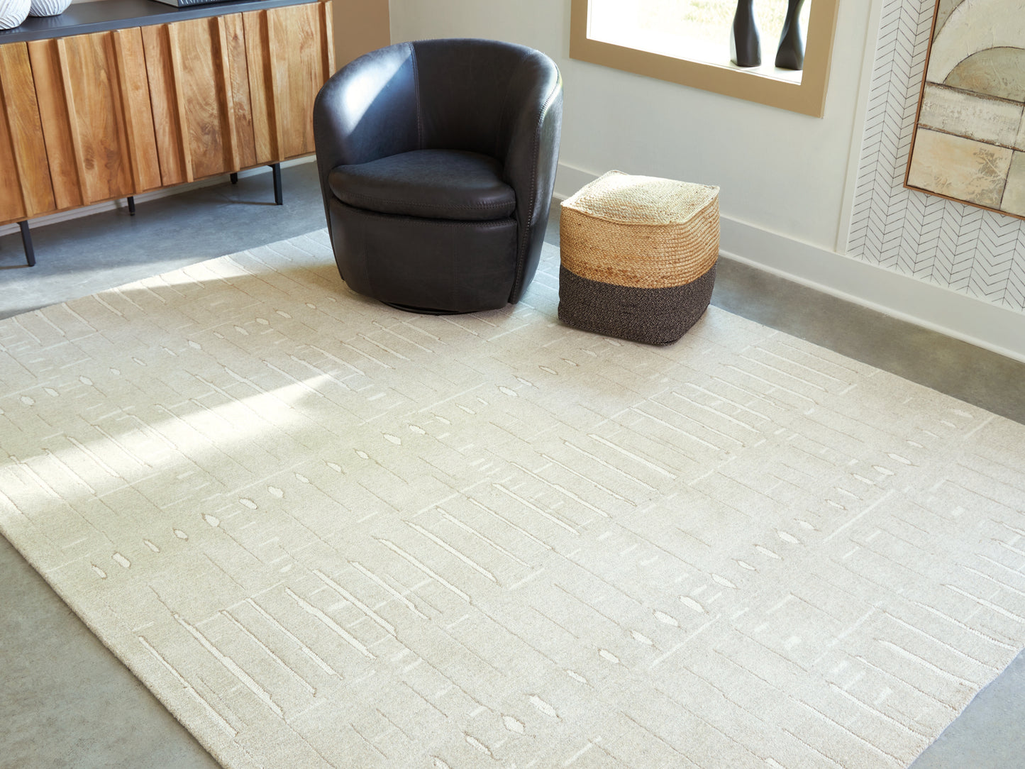Cape Furniture Outlet - Ashley Furniture - Wolbert Rug - 7'8" x 10' Area Rug / Tan/Ivory - R407661
