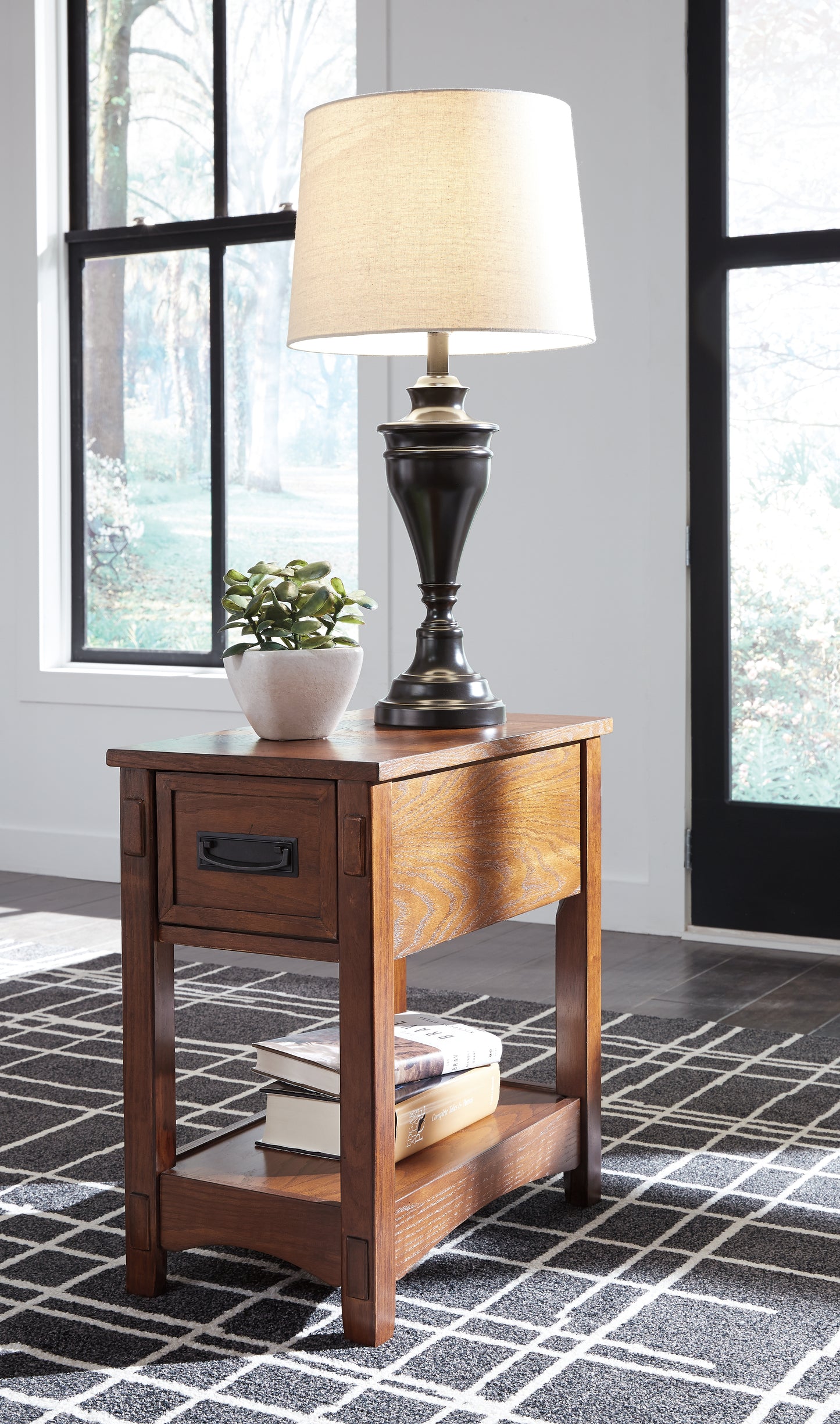 Cape Furniture Outlet - Ashley Furniture - Breegin Chairside End Table - Chair Side End Table / Brown - T007-319