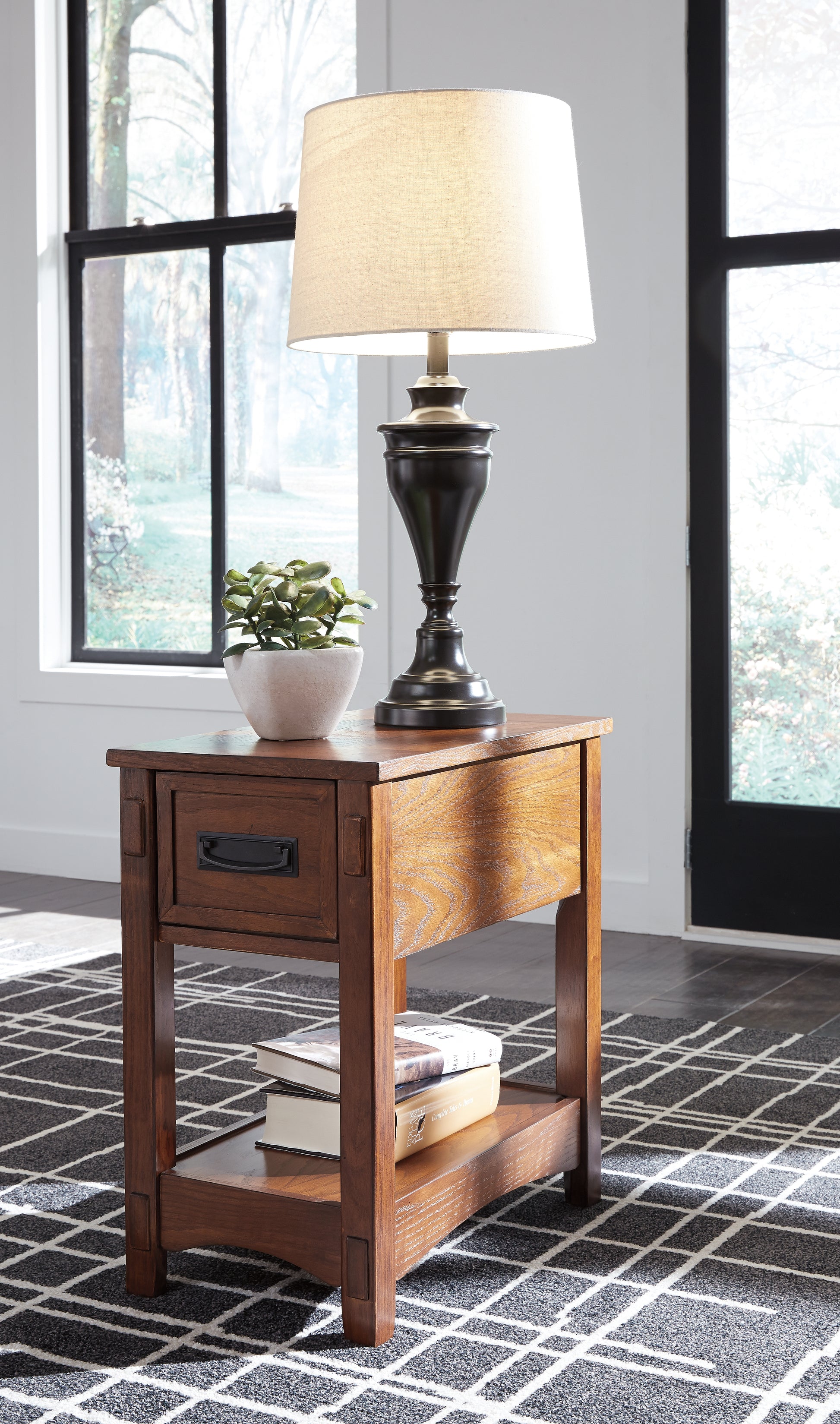 Cape Furniture Outlet - Ashley Furniture - Breegin Chairside End Table - Chair Side End Table / Brown - T007-319