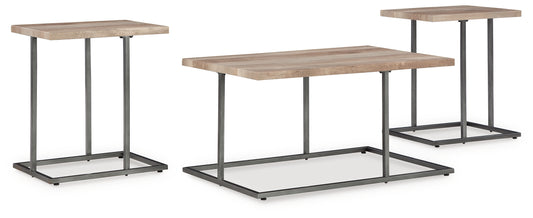 Cape Furniture Outlet - Ashley Furniture - Albreane Table (Set of 3) - Occasional Table Set (3/CN) / Grayish Brown/Black - T147-13