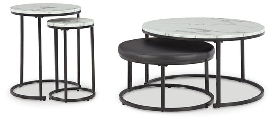 Cape Furniture Outlet - Ashley Furniture - Jusmour Table (Set of 4) - Occasional Nesting TBL (4/CN) / Black/White - T161-14