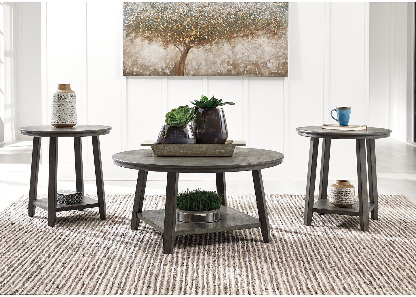 Cape Furniture Outlet - Ashley Furniture - Caitbrook Table (Set of 3) - Occasional Table Set (3/CN) / Gray - T188-13