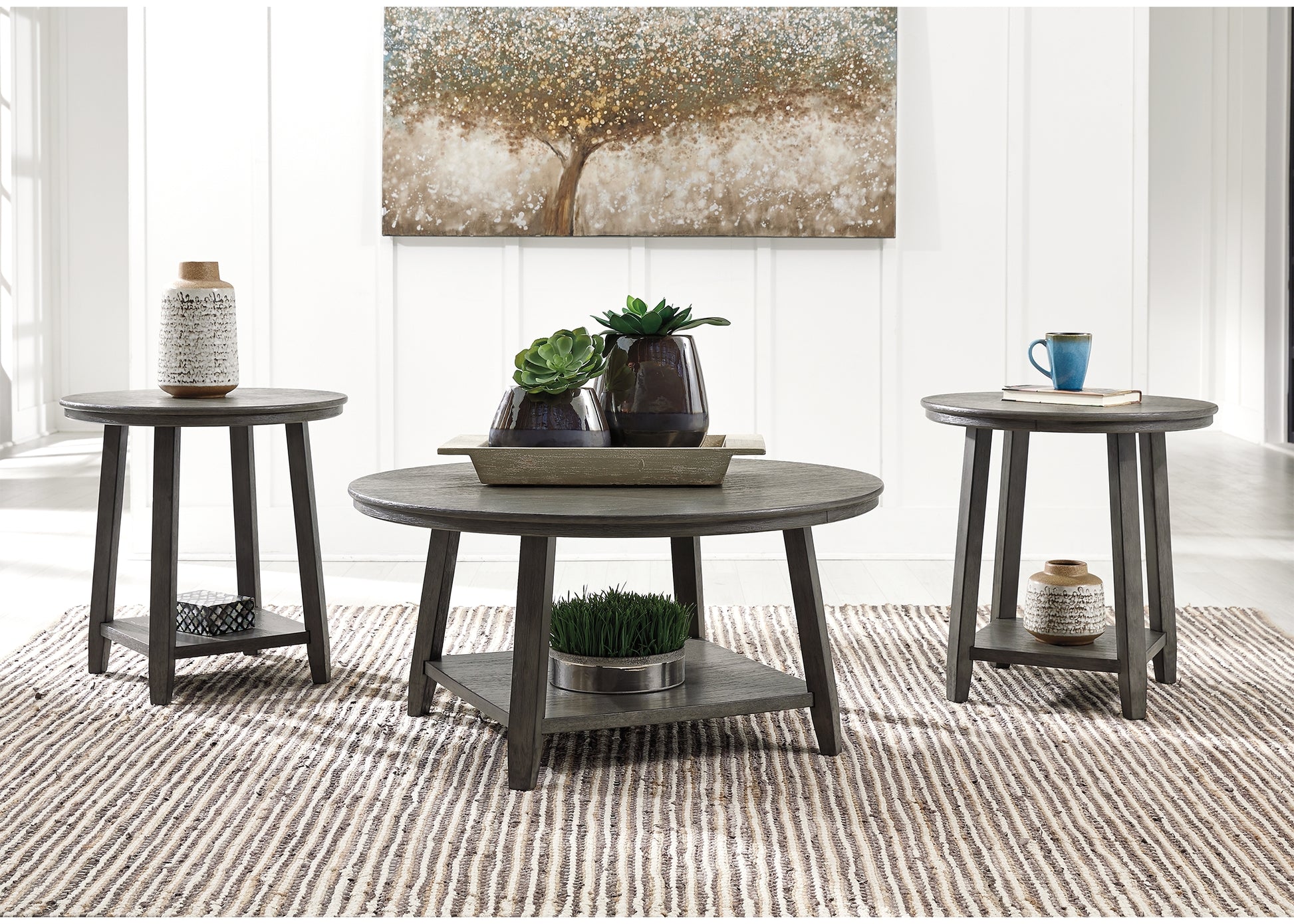 Cape Furniture Outlet - Ashley Furniture - Caitbrook Table (Set of 3) - Occasional Table Set (3/CN) / Gray - T188-13