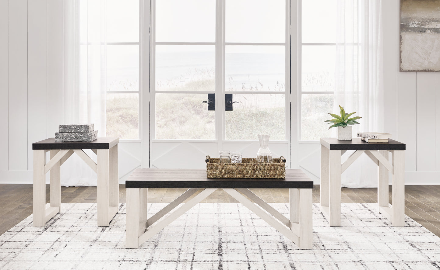 Cape Furniture Outlet - Ashley Furniture - Dorrinson Table (Set of 3) - Occasional Table Set (3/CN) / Antique White - T236-13