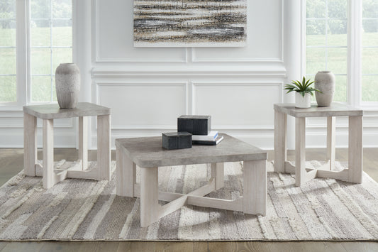 Cape Furniture Outlet - Ashley Furniture - Garnilly Table (Set of 3) - Occasional Table Set (3/CN) / Whitewash - T247-13
